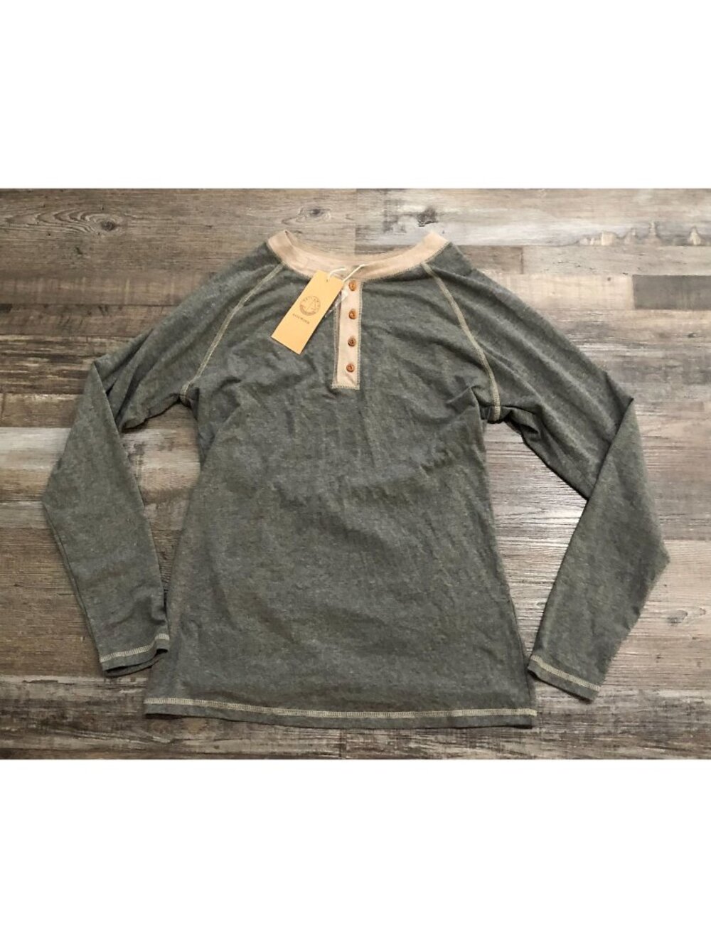 Sailwind Mens Small Gray Henley Long Sleeve Cotton Casual Shirt New with Tags